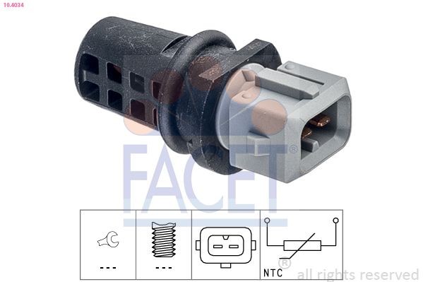 FACET Sensor, temperatuur binnenkomende lucht 10.4034 10.4034 Inlaatlucht temperatuur sensor CHEVROLET BLAZER K5 FACET