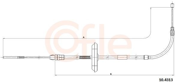 COFLE Hand brake cable 10.4313 10.4313 COFLE handbrake cable for MASERATI