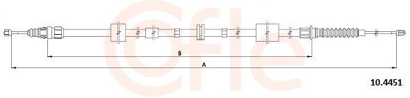 COFLE Cabo de aço, travão de estacionamento 10.4451 COFLE 10.4451 Cabo de freio XJ Sedan (X351) preço