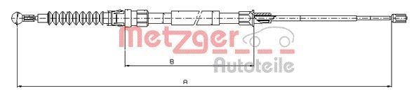 METZGER Cabo de aço, travão de estacionamento 10.7518 Travão de estacionamento METZGER Volkswagen GOLF 10.7518
