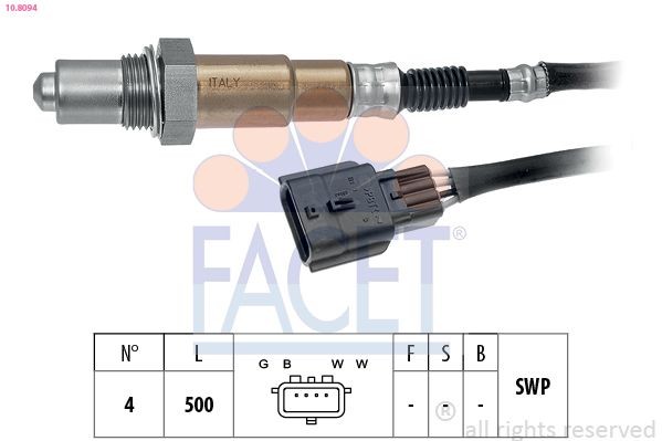 FACET Lambdasonde 10.8094 Lambda Sensor FACET QASHQAI 10.8094 günstig