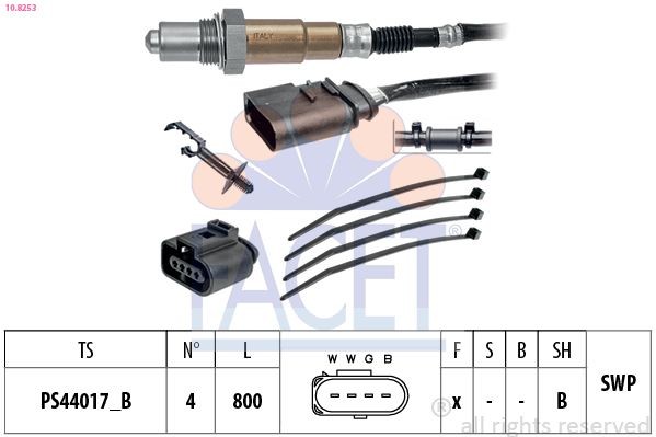 FACET Sonde lambda 10.8253 Volkswagen CALIFORNIA Capteur lambda FACET 10.8253