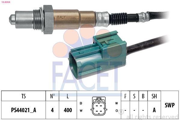 Lambdasonde FACET 10.8304 FACET 10.8304: Lambda sensor Nissan ALMERA 2009