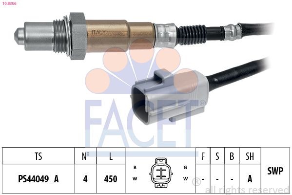 FACET Αισθητήρας λάμδα 10.8356 FACET Αισθητήρας οξυγόνου CITROËN 10.8356