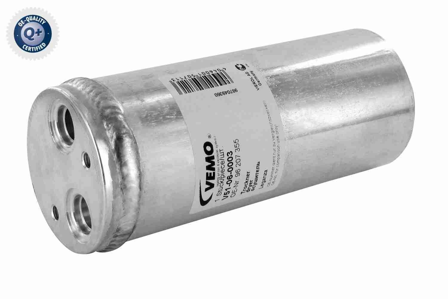 VEMO Dryer, air conditioning V51-06-0003 Chevy MATIZ VEMO receiver drier V51060003