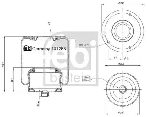 Metallipalje, ilmajousitus FEBI BILSTEIN 101266 FEBI BILSTEIN 101266 MERCEDES-BENZ VARIO 2021 Ilmajousituksen