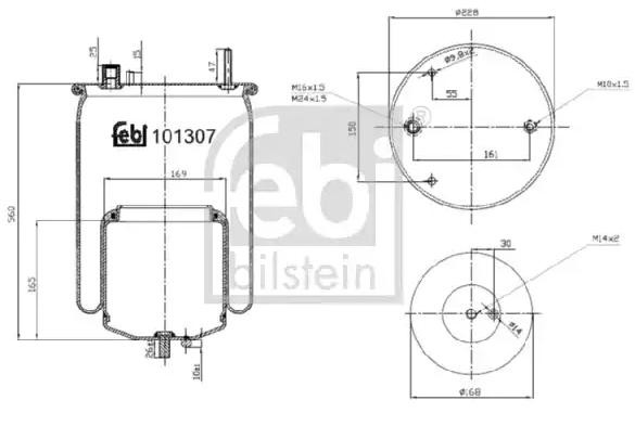 FEBI BILSTEIN Veerbalg, luchtvering 101307 101307 Luchtvering FEBI BILSTEIN FIAT PANDA