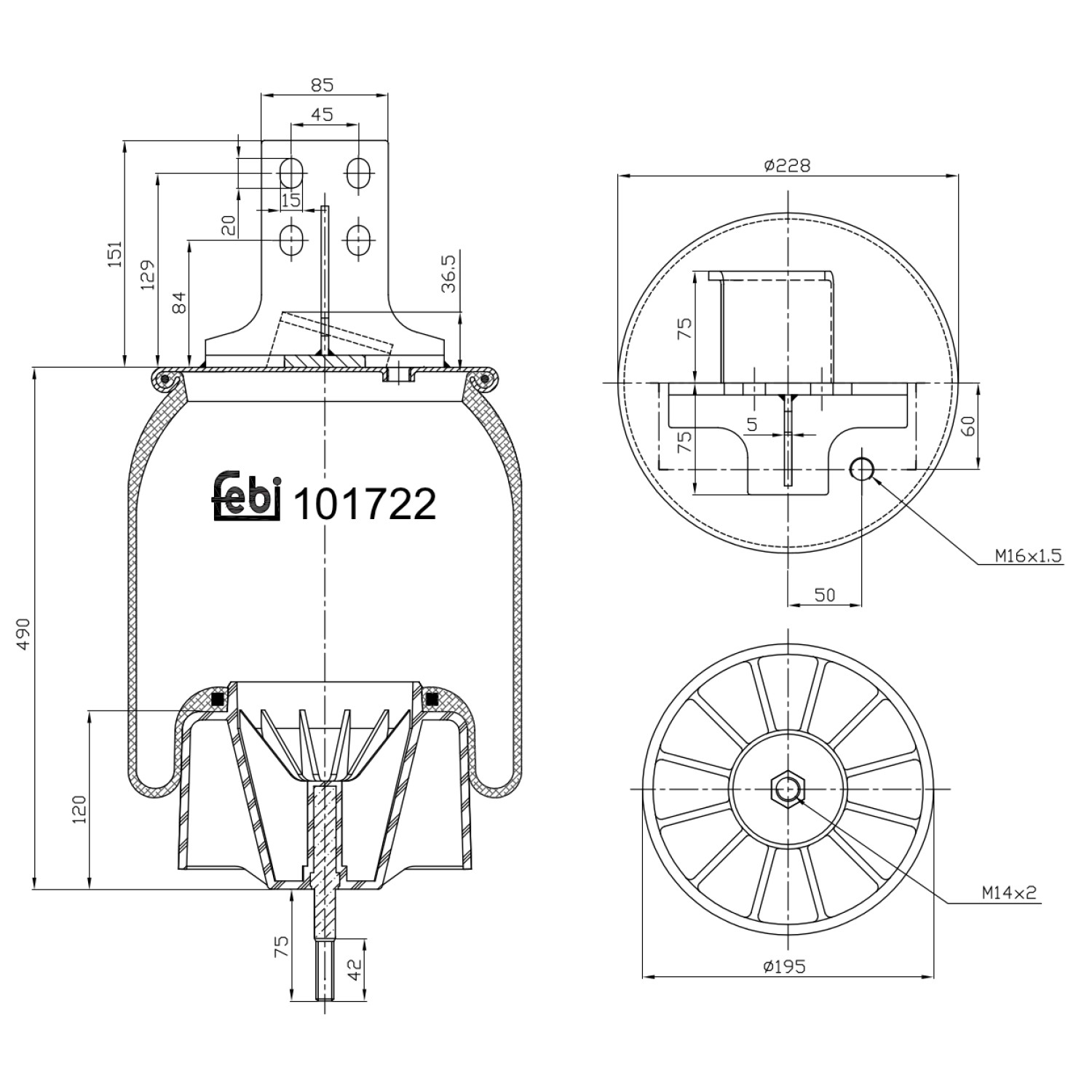 FEBI BILSTEIN Mech pneumatického prużenia 101722 FEBI BILSTEIN 101722 Mech pneumatického prużenia Daily III Minibus cena