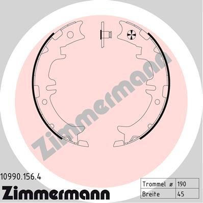 ZIMMERMANN Bremžu loku kompl., Stāvbremze 10990.156.4 ZIMMERMANN 10990.156.4 Bremžu loku stāvbremze Toyota Avensis Verso M2 lēti