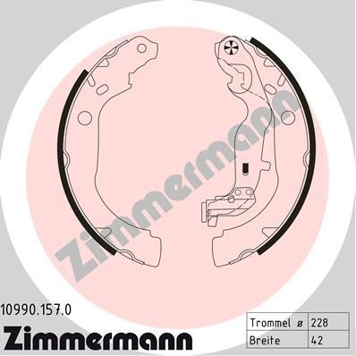 ZIMMERMANN Bremsesko sett 10990.157.0 10990.157.0 Bremseskosett MERCEDES-BENZ 190 ZIMMERMANN