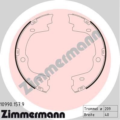 ZIMMERMANN Piduriklotside komplekt, seisupidur 10990.157.9 10990.157.9 ZIMMERMANN Käsipidur Kia odav