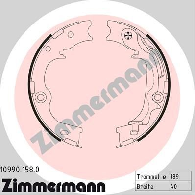 ZIMMERMANN Piduriklotside komplekt, seisupidur 10990.158.0 Piduriklotside komplekt seisupidur ZIMMERMANN Peugeot 806 10990.158.0