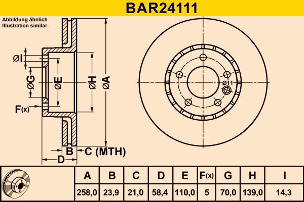 Barum Bromsskiva BAR24111 BAR24111 Barum bromsskiva Renault KANGOO