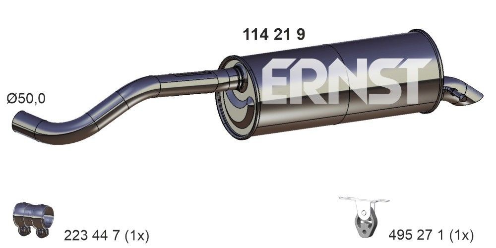 ERNST Πίσω σιλανσιέ 114219 Τελικά σιλανσιέ ERNST Skoda FAVORIT 114219