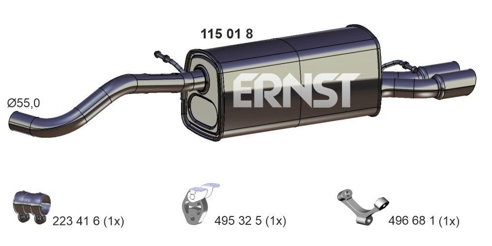 ERNST Einddemper 115018 115018 Achterdemper CHEVROLET TRAILBLAZER ERNST