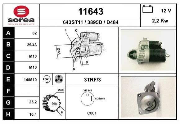 EAI Štartér 11643 Štartér EAI Alfa Romeo MITO 11643