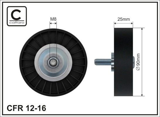 Deflection / Guide Pulley, v-ribbed belt CAFFARO 12-16 CAFFARO 12-16 Volkswagen POLO 2003 Deflection pulley price