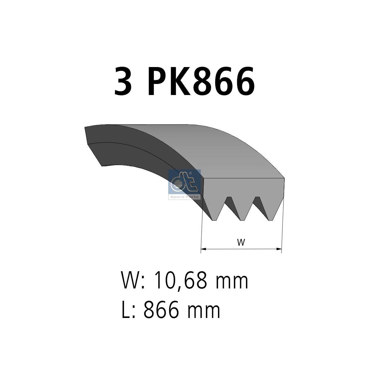 DT Spare Parts Multiriem 12.15400 Peugeot 407 Multiriem DT Spare Parts 12.15400