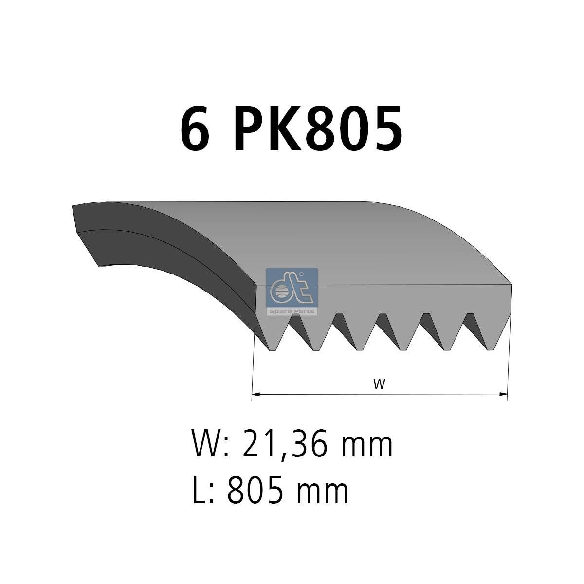 DT Spare Parts Ιμάντας poly-V 12.15416 Ιμάντας δυναμό MAZDA DT Spare Parts 12.15416