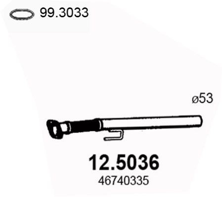 ASSO Voorpijp 12.5036 ASSO 12.5036 Pijp voor de uitlaat Fiat Bravo 182 originele prijs
