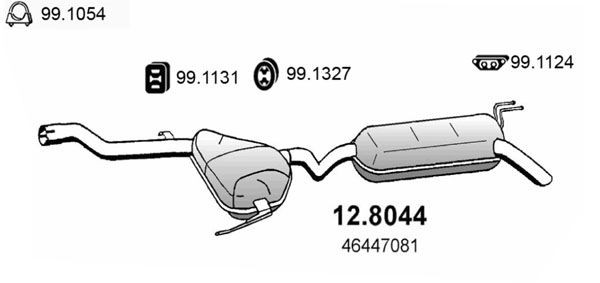 ASSO Midden- / einddemper 12.8044 ASSO 12.8044 originele Einddemper Fiat Bravo 182 kosten