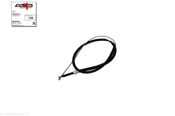 AUTOMEGA Tautrekk, håndbremse 120020110 AUTOMEGA Bremsewire VW 120020110