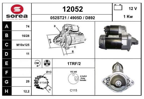 EAI Starter 12052 Startmotor EAI IQ 12052 billig