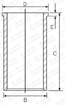 GOETZE ENGINE Cylinderforing 14-020450-00 GOETZE ENGINE 14-020450-00 Wartburg 353 Tourist Cylinderforing pris