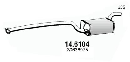 ASSO Stredný tlmič výfuku 14.6104 ASSO Stredný tlmič výfuku FORD 14.6104