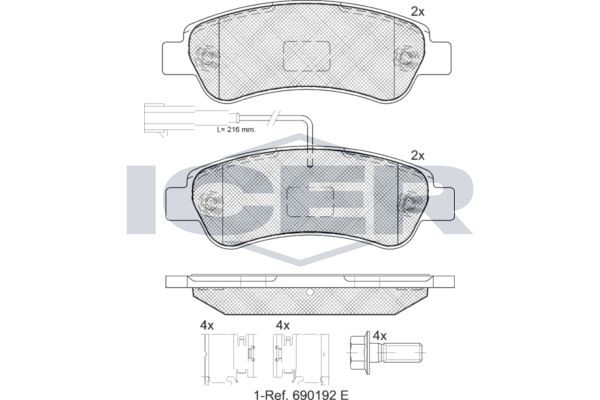 ICER Kit pastiglie freni 141804-203 141804-203 Pastiglie dei freni OPEL OMEGA ICER costo