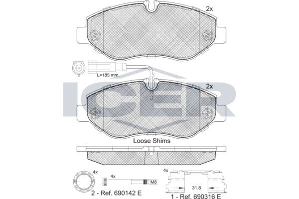 ICER Bromsbelägg 141846-066 141846-066 ICER bromsbeläggsats Nissan PRIMERA