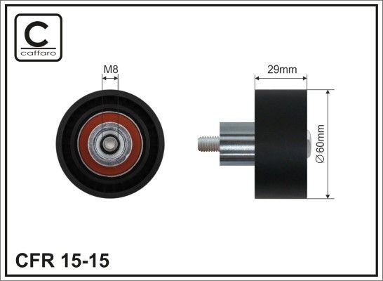 CAFFARO Løpehjul 15-15 15-15 Styrerulle-kilerem tannrem CAFFARO PEUGEOT 4007
