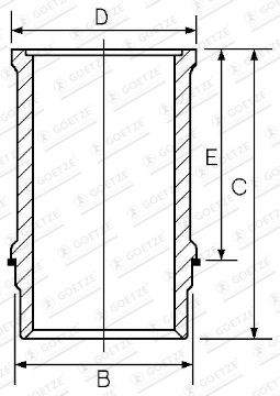 GOETZE ENGINE Cilindervoering 15-632500-00 GOETZE ENGINE 15-632500-00 Cilindervoering HYUNDAI i40 originele