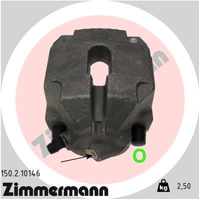 ZIMMERMANN Remklauw 150.2.10146 BMW X1 Remzadel ZIMMERMANN 150.2.10146