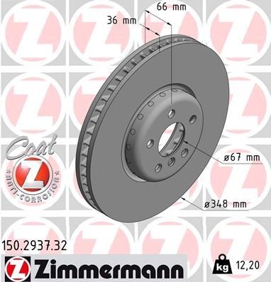 ZIMMERMANN Brake disc 150.2937.32 TOYOTA GT 86 ZIMMERMANN brake discs 150293732