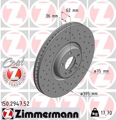 ZIMMERMANN Δισκόπλακα 150.2947.52 ZIMMERMANN 150.2947.52 Δισκόφρενα Renault PULSE φθηνά
