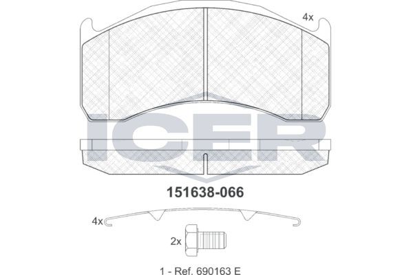 ICER Bremžu kluči 151638-066 Bremžu kluči ICER V70 151638-066 lēti