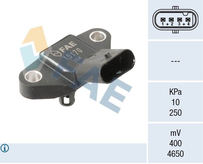 FAE Sensor, pressão de sobrealimentação 15170 15170 Sensor de pressão de sobrealimentação VW SHARAN FAE