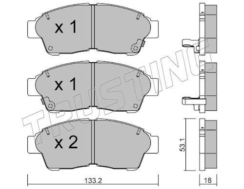 TRUSTING Remblokken 152.0 Remblokkenset voor schijfrem TRUSTING PROACE 152.0 goedkoop