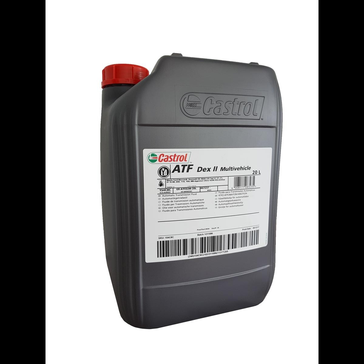 CASTROL Gearkasseolie automatik 154C8C 154C8C ATF olie CASTROL JAGUAR XJ