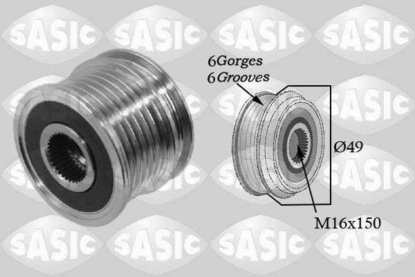 SASIC Riemenscheibe, Lichtmaschine 1676008 1676008 SASIC Freilauf Generator Tabelle