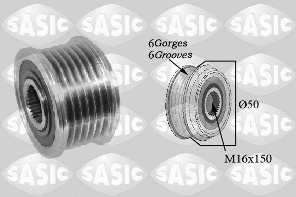 SASIC Riemschijf, dynamo 1676017 Vrijloop poelie dynamo MERCEDES-BENZ SASIC 1676017
