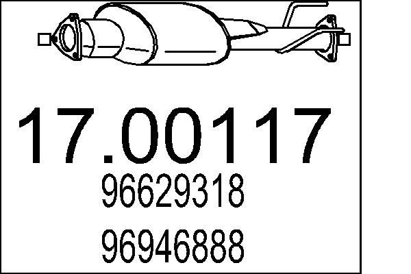 MTS Diesel particulate filter 17.00117 17.00117 MTS diesel particulate filter (dpf) for VW LT