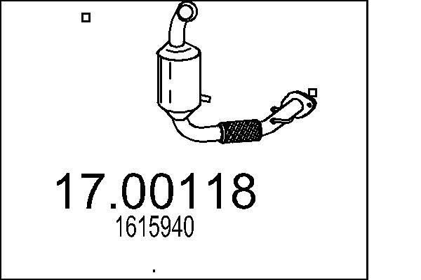 MTS Diesel particulate filter 17.00118 HONDA CRX MTS diesel particulate filter (dpf) 1700118
