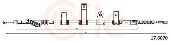 COFLE Ντίζα, φρένο ακινητοποίησης 17.6070 COFLE 17.6070 Ντίζα χειροφρένου Kia Sorento UM σε χαμηλές τιμές
