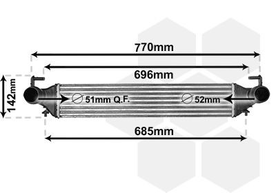 Vahejahuti VAN WEZEL 17014702 VAN WEZEL 17014702 Õhuradiaator Jeep WRANGLER 2017