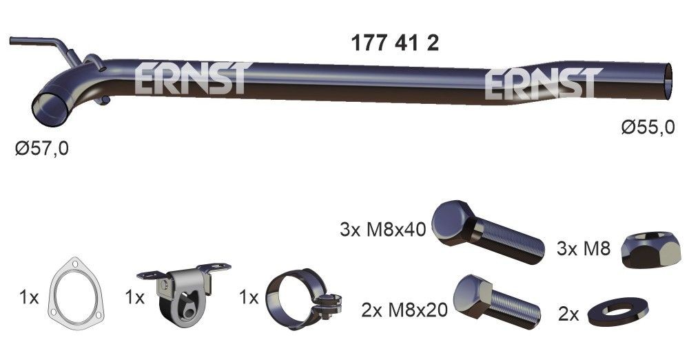 ERNST Tubo riparazione, Catalizzatore 177412 177412 costo Catalizzatore ERNST CHEVROLET CAPTIVA