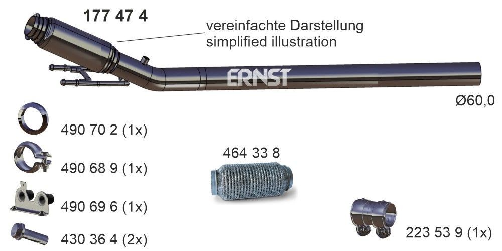 ERNST Voorpijp 177474 Toyota 4 RUNNER Pijp voor de uitlaat ERNST 177474