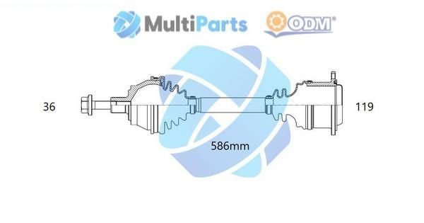 ODM-MULTIPARTS Antriebswelle 18-212950 18-212950 Antriebswelle VW TOURAN ODM-MULTIPARTS kaufen