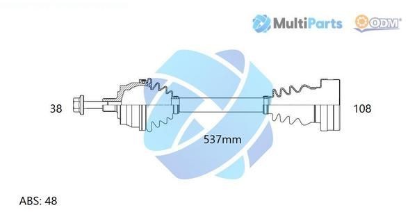ODM-MULTIPARTS Trækaksel 18-213021 Drivaksler ODM-MULTIPARTS Volkswagen FOX 18-213021